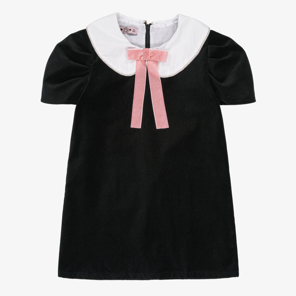 Phi Clothing-فستان مخملي للبنات بياقة براقة | Childrensalon Outlet