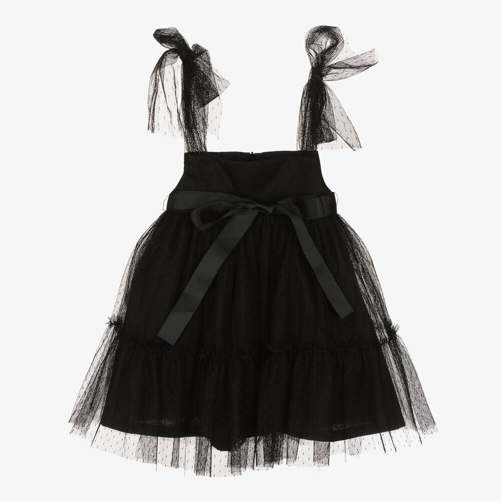 Phi Clothing - Robe noire en tulle fille | Childrensalon