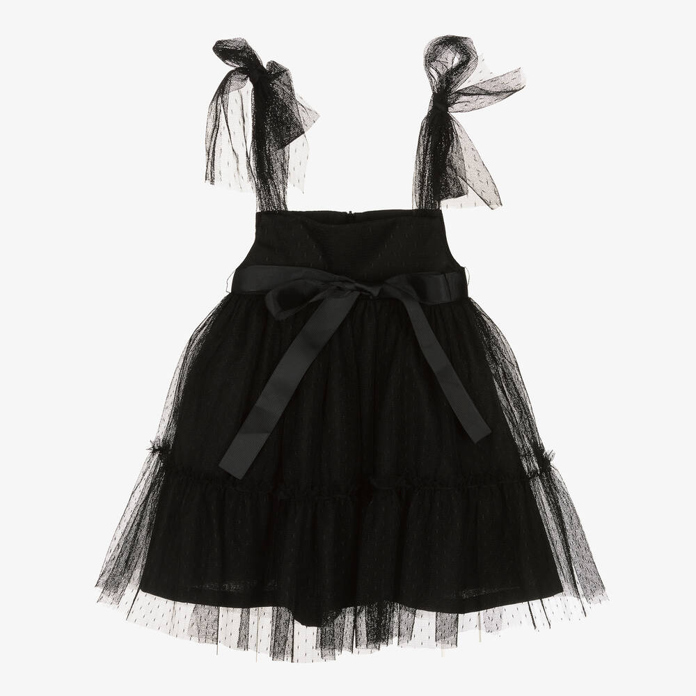 Phi Clothing - Schwarzes Tüllkleid mit Gürtel (M) | Childrensalon