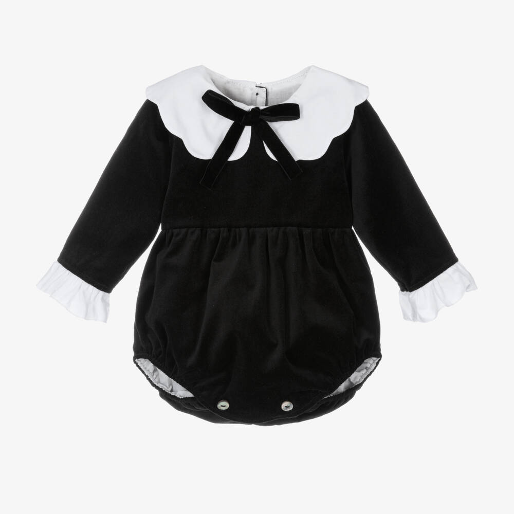 Phi Clothing-Girls Black Velvet Babysuit | Childrensalon Outlet