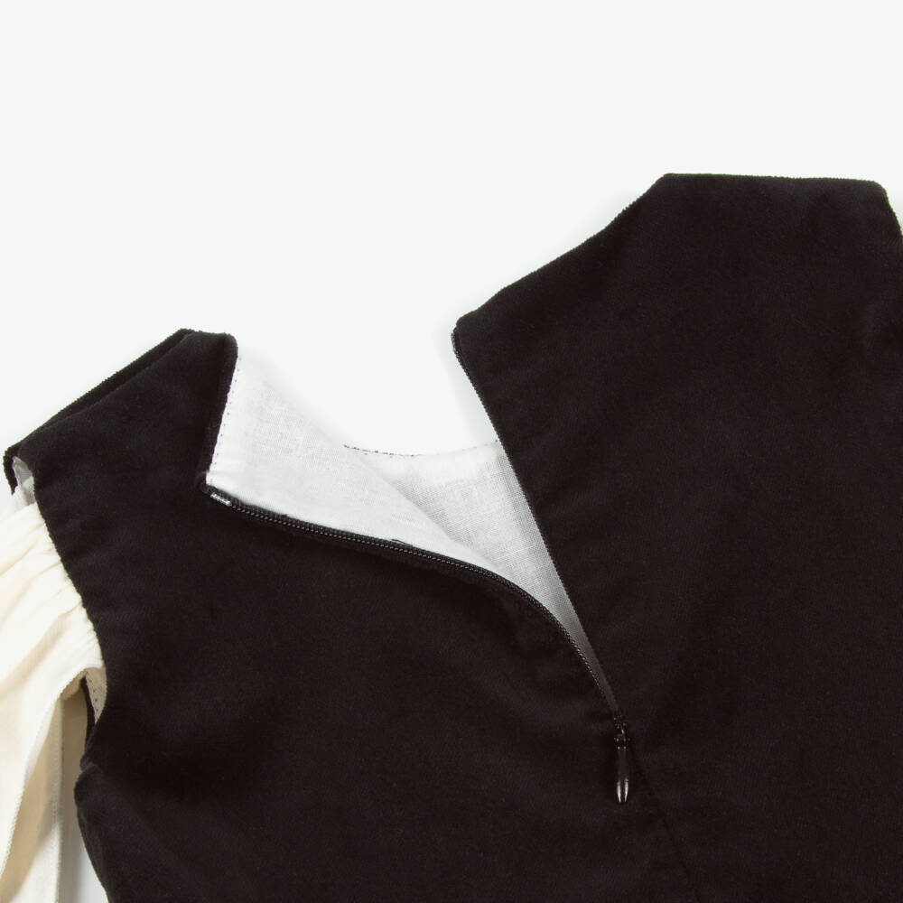 Phi Clothing-Girls Black Velvet Ruffle Dress | Childrensalon Outlet