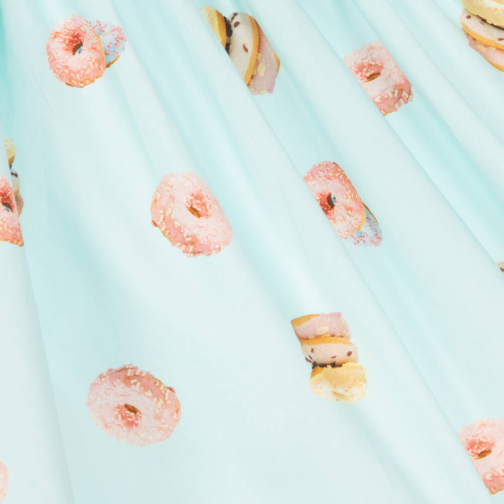 Phi Clothing-Голубое хлопковое платье с пончиками | Childrensalon Outlet