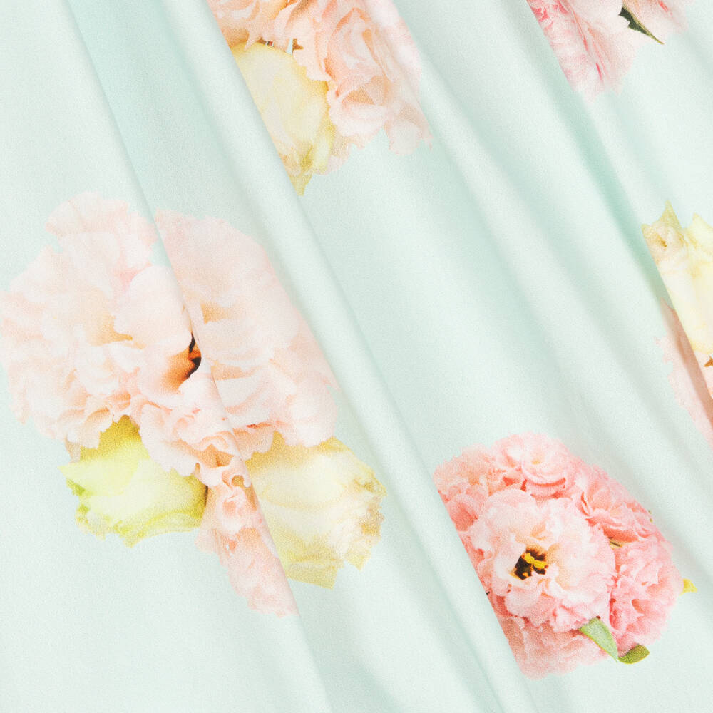 Phi Clothing-Голубое хлопковое платье с цветами | Childrensalon Outlet