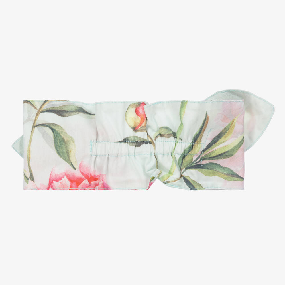 في كلودينغ-طوق للرأس قطن بوبلين لون أزرق بطبعة ورود | Childrensalon Outlet