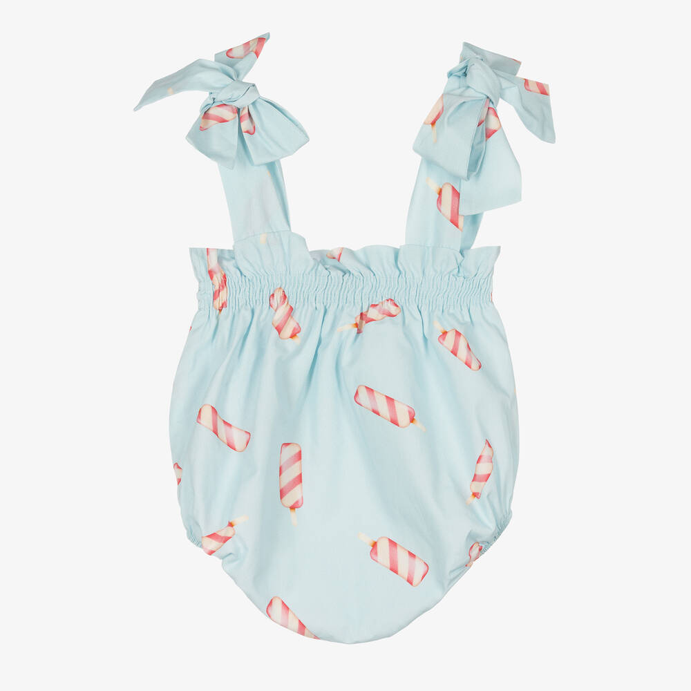 Phi Clothing-Голубой хлопковый песочник с леденцами | Childrensalon Outlet