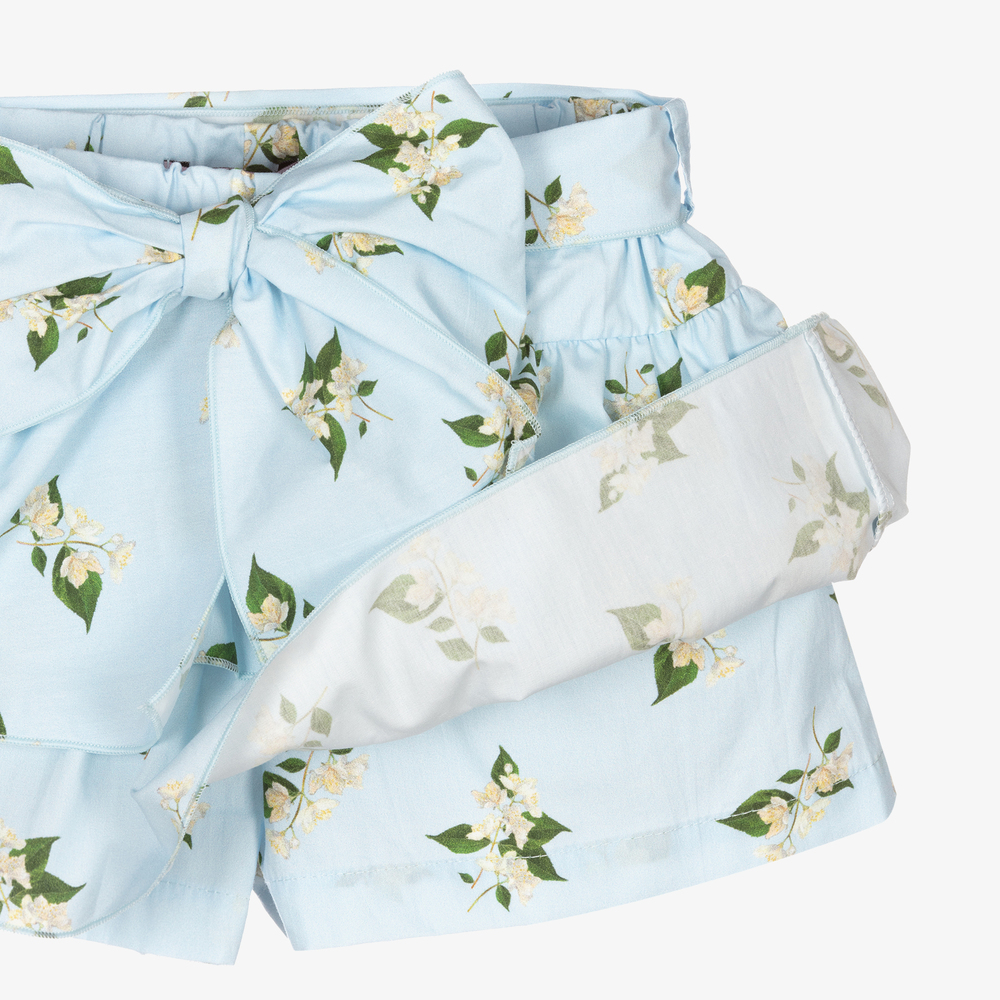 Phi Clothing-Голубая хлопковая юбка-шорты для девочек | Childrensalon Outlet