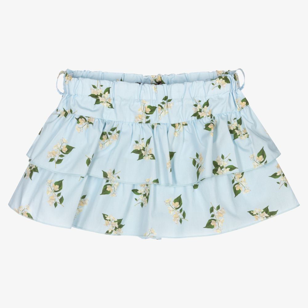 Phi Clothing-Голубая хлопковая юбка-шорты для девочек | Childrensalon Outlet