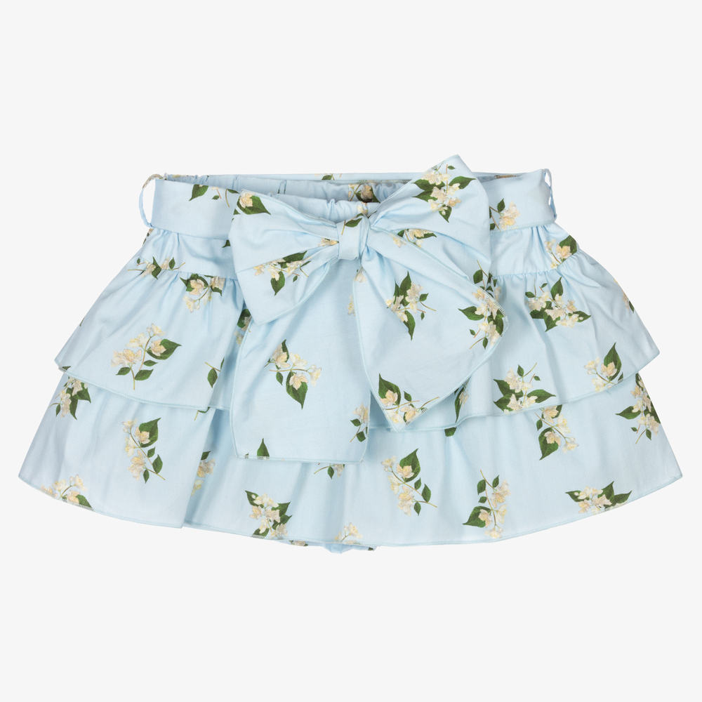 Phi Clothing - Голубая хлопковая юбка-шорты для девочек | Childrensalon
