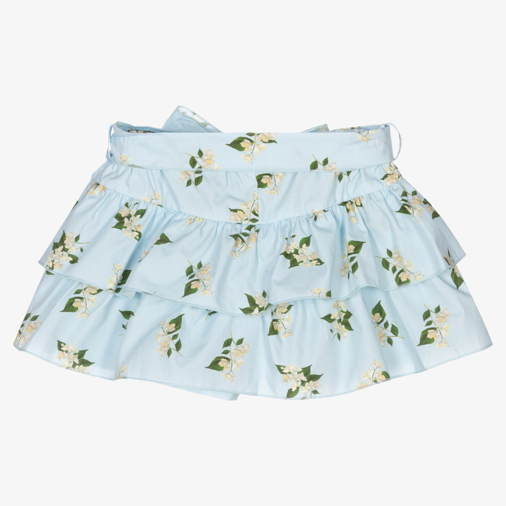 Phi Clothing-Голубая хлопковая юбка-шорты для девочек | Childrensalon Outlet