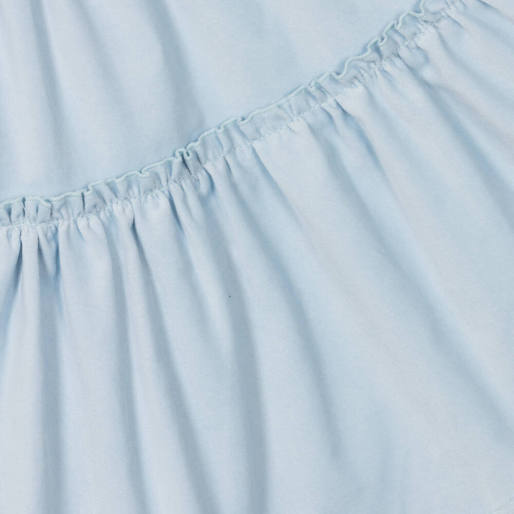 Phi Clothing-Голубое платье из хлопкового бархата | Childrensalon Outlet