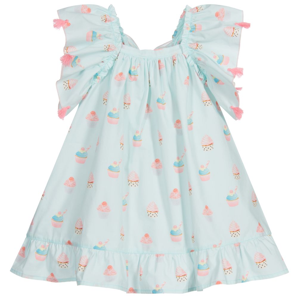 Phi Clothing-Girls Blue Cupcakes Dress | Childrensalon Outlet
