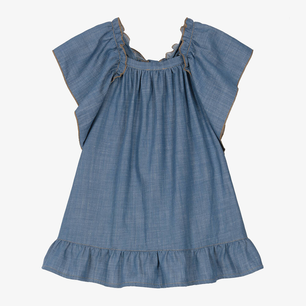Phi Clothing-Girls Blue Denim Dress | Childrensalon Outlet