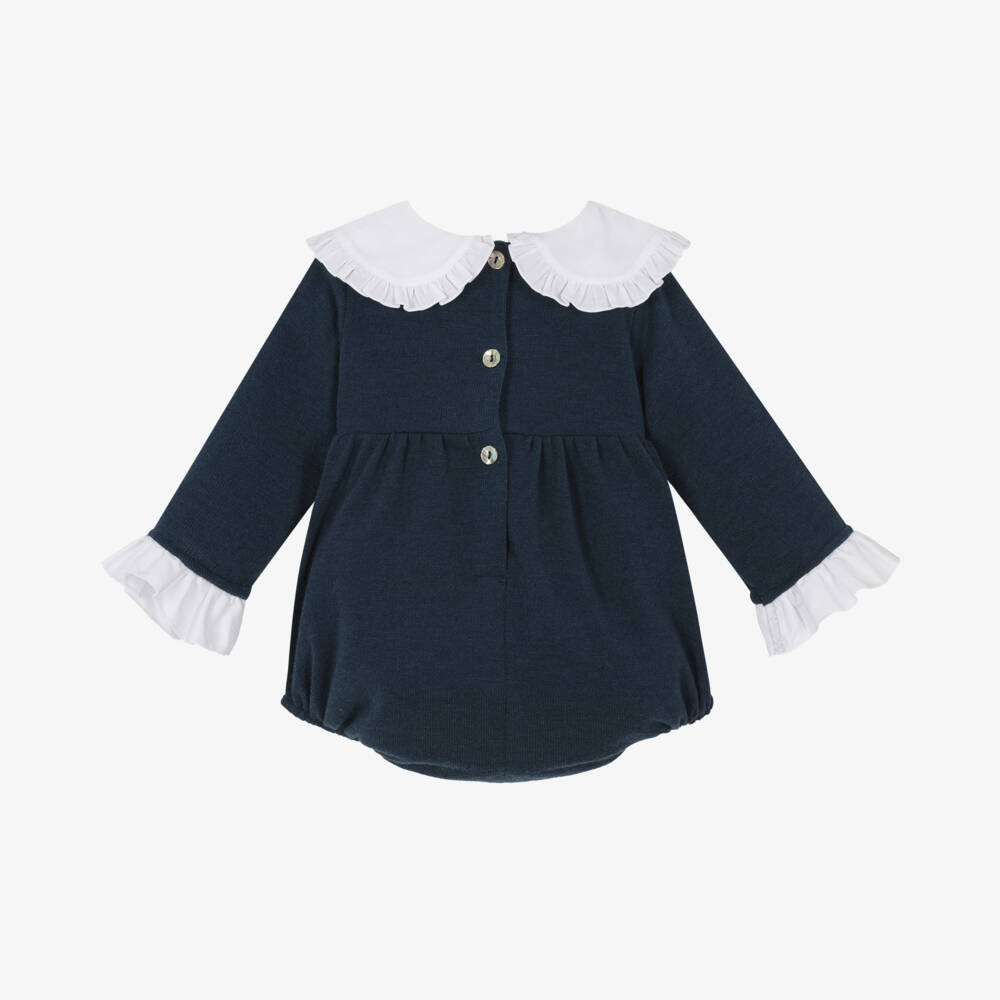 Phi Clothing-Girls Blue Knit Babysuit | Childrensalon Outlet