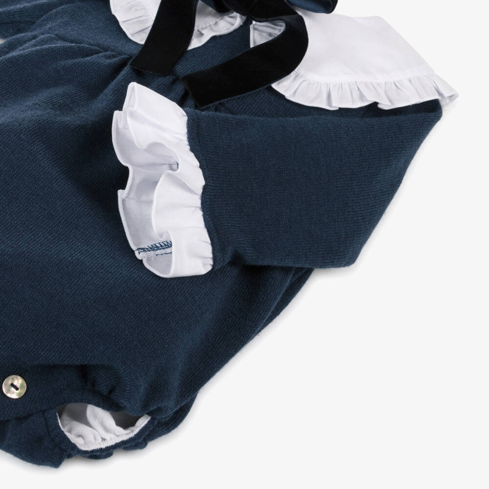 Phi Clothing-Girls Blue Knit Babysuit | Childrensalon Outlet