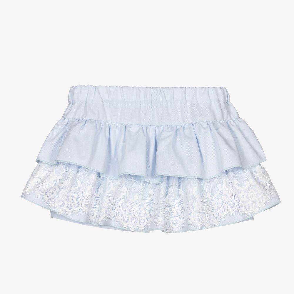 Phi Clothing-Girls Blue & White Lace Skort | Childrensalon Outlet