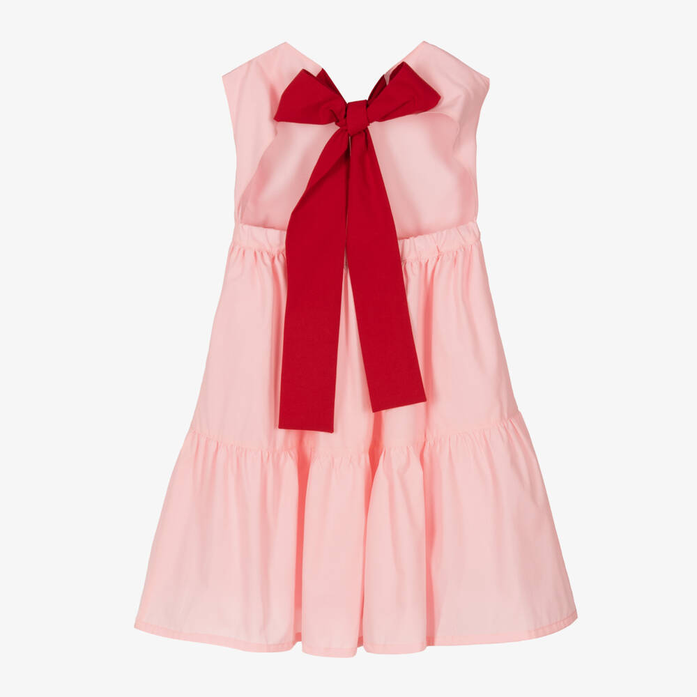 Phi Clothing-فستان قطني وردي متعدد الطبقات للبنات | Childrensalon Outlet