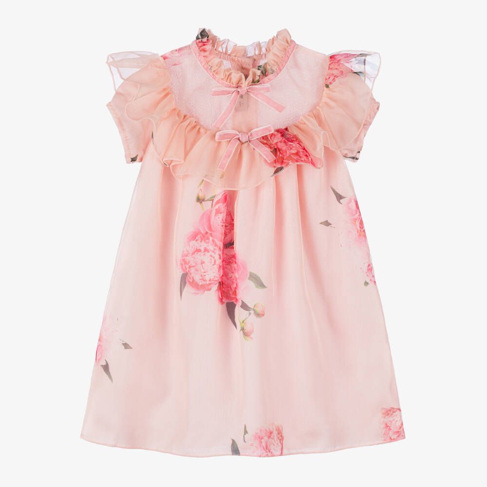 Phi Clothing-Girls' Blush Organza Floral Dress | Childrensalon Outlet