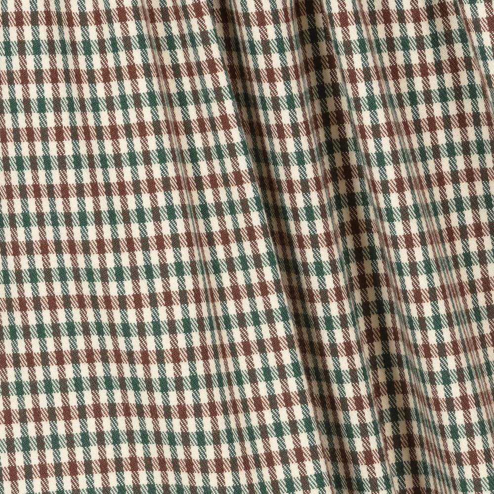 في كلودينغ-فستان مزيج فيسكوز مزين بكشكش لون بني وأخضر | Childrensalon Outlet