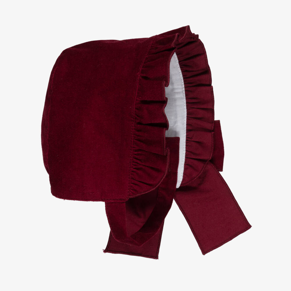 Phi Clothing-Girls Burgundy Red Velvet Bonnet | Childrensalon Outlet