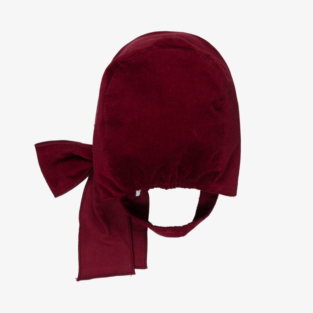 Phi Clothing-Girls Burgundy Red Velvet Bonnet | Childrensalon Outlet