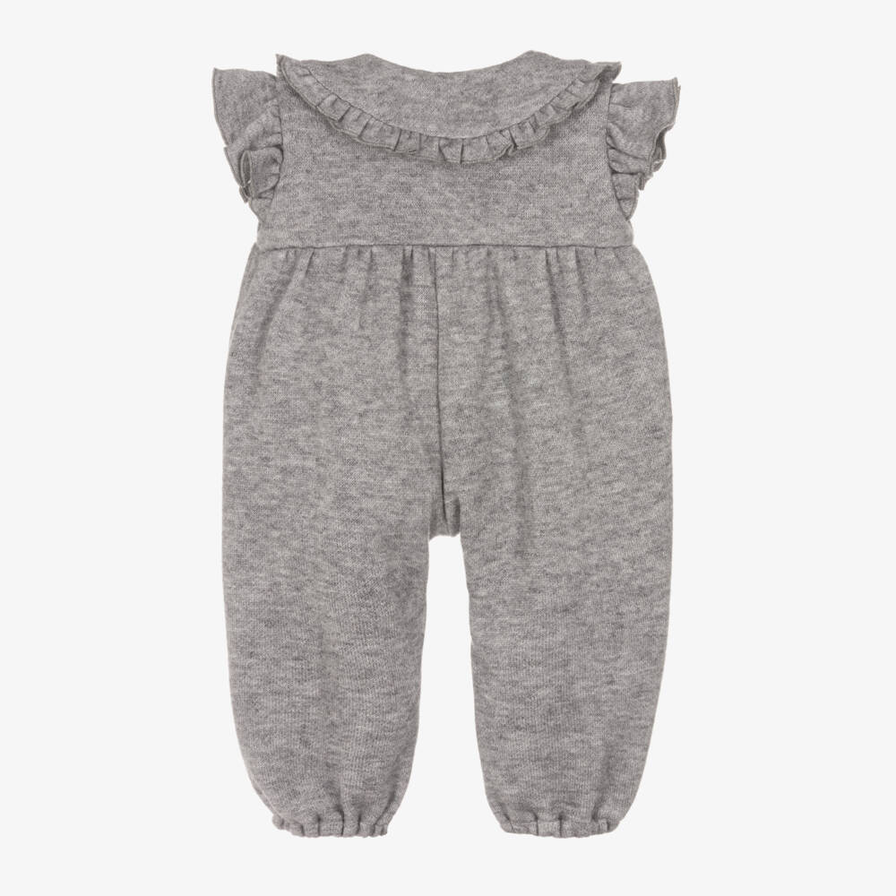 في كلودينغ-جمبسوت بفيونكة فيسكوز محبوك لون رمادي | Childrensalon Outlet