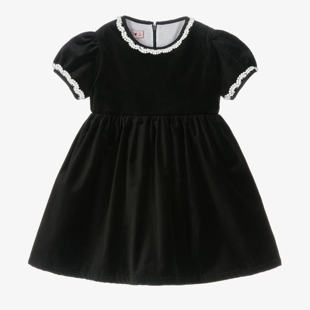 Phi Clothing-Girls Charcoal Velour Dress Delight | Childrensalon Outlet