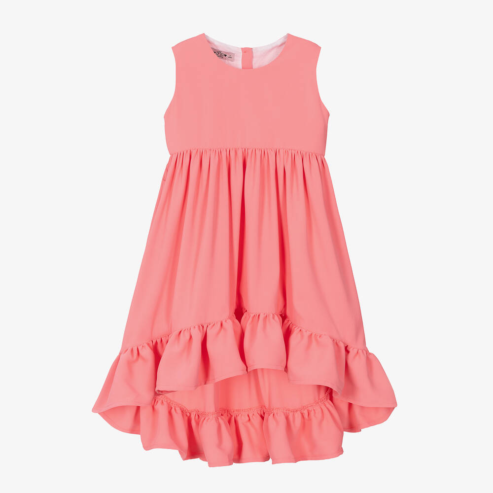 Phi Clothing-Girls Coral Pink Dress | Childrensalon Outlet