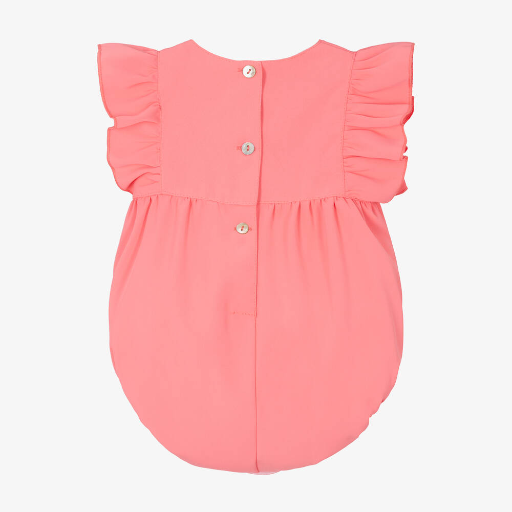 Phi Clothing-Girls Coral Pink Ruffle Shortie | Childrensalon Outlet