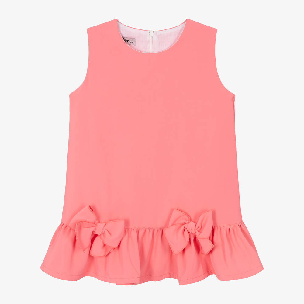 Phi Clothing-Girls Coral Pink Sleeveless Dress | Childrensalon Outlet