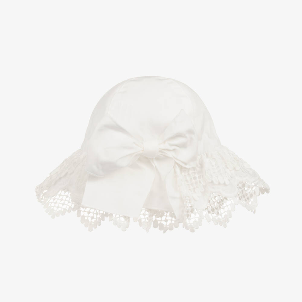 Phi Clothing-Girls Delicate Ivory Lace Hat | Childrensalon Outlet