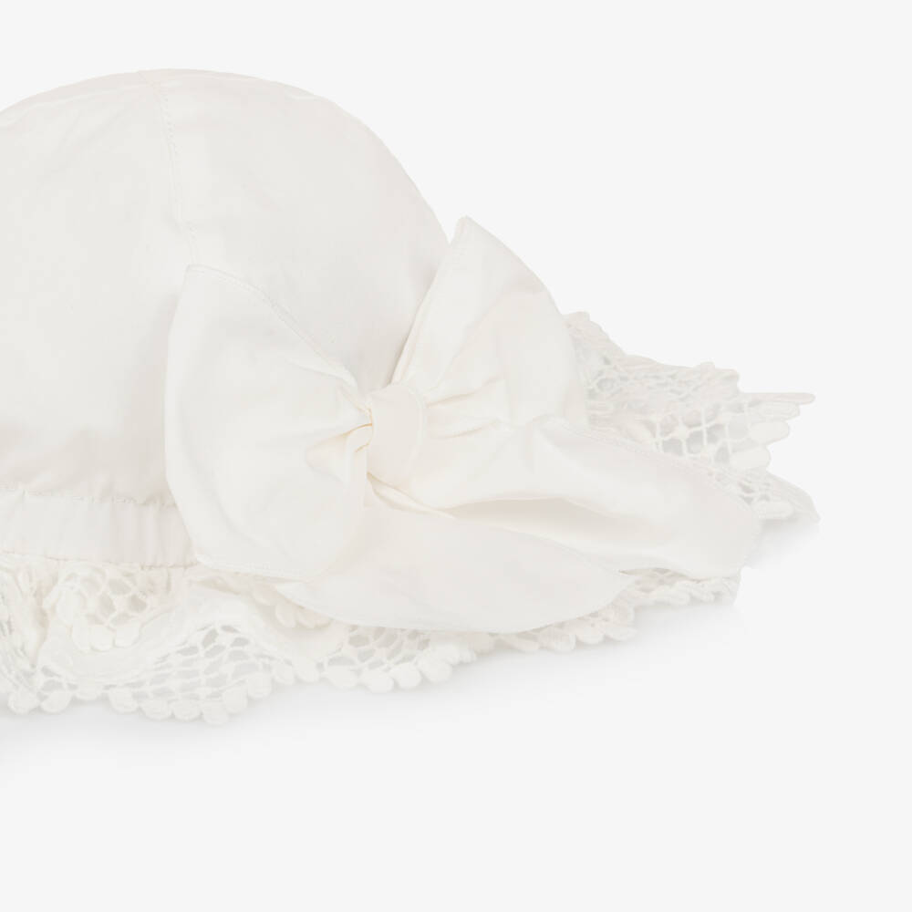 Phi Clothing-Girls Delicate Ivory Lace Hat | Childrensalon Outlet
