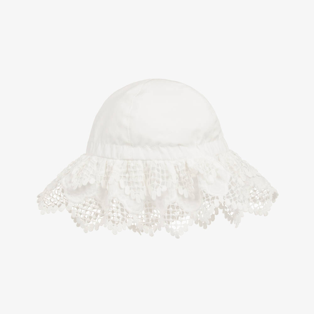 Phi Clothing-Girls Delicate Ivory Lace Hat | Childrensalon Outlet