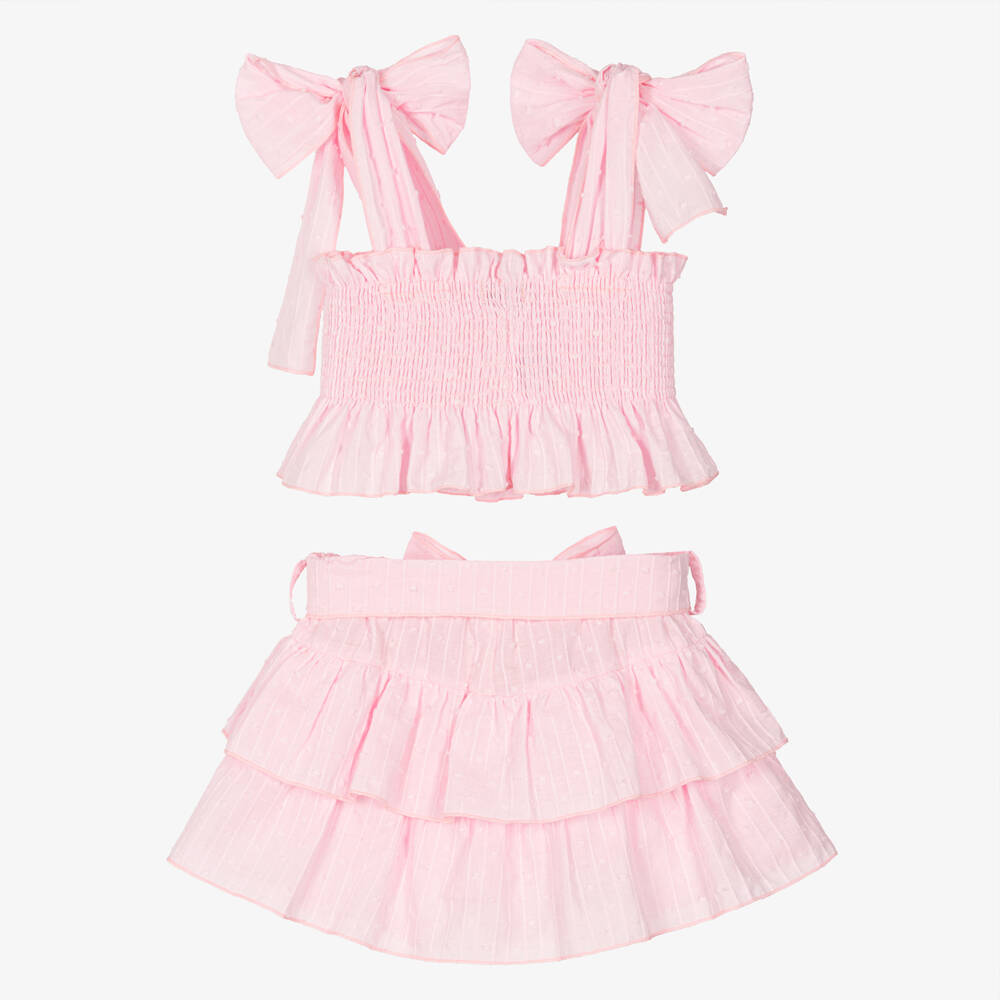 Phi Clothing-Girls' Delightful Pink Cotton Ensemble | Childrensalon Outlet