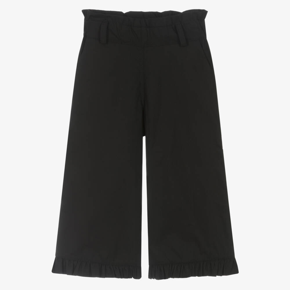 Phi Clothing-بنطلون كولوت أسود أنيق للبنات من القطن | Childrensalon Outlet