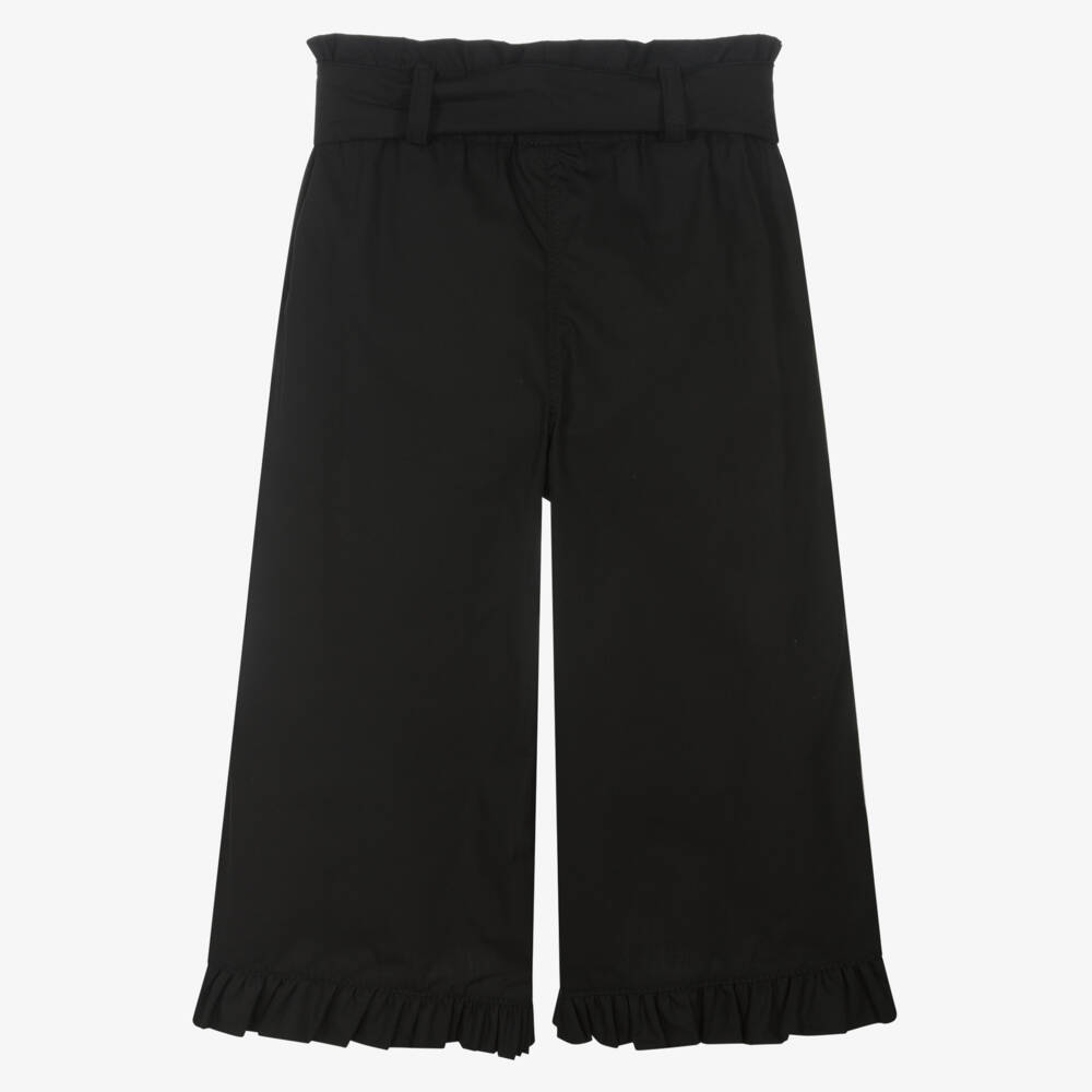 Phi Clothing-بنطلون كولوت أسود أنيق للبنات من القطن | Childrensalon Outlet