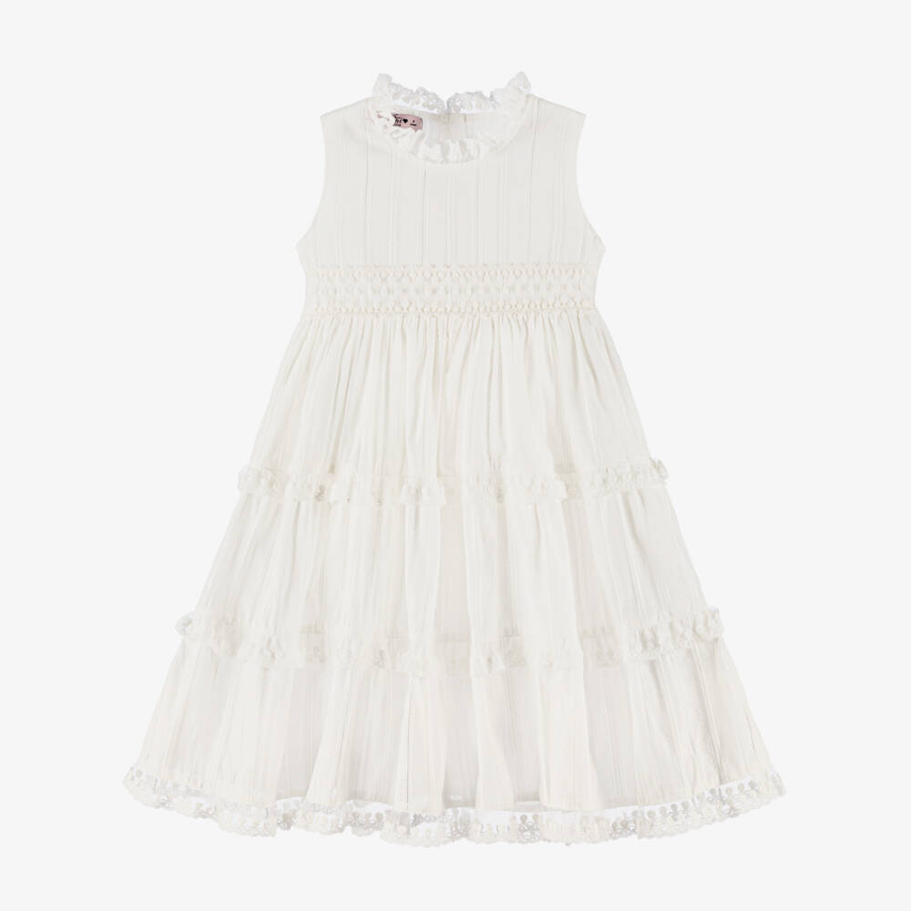 Phi Clothing-طقم دانتيل عاجي أنيق للبنات | Childrensalon Outlet