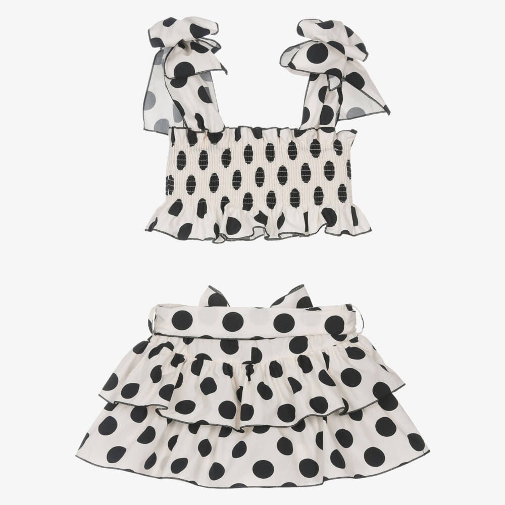 Phi Clothing-Girls Elegant Ivory Skort Set | Childrensalon Outlet