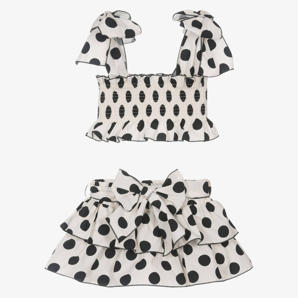 Phi Clothing-Girls Elegant Ivory Skort Set | Childrensalon Outlet