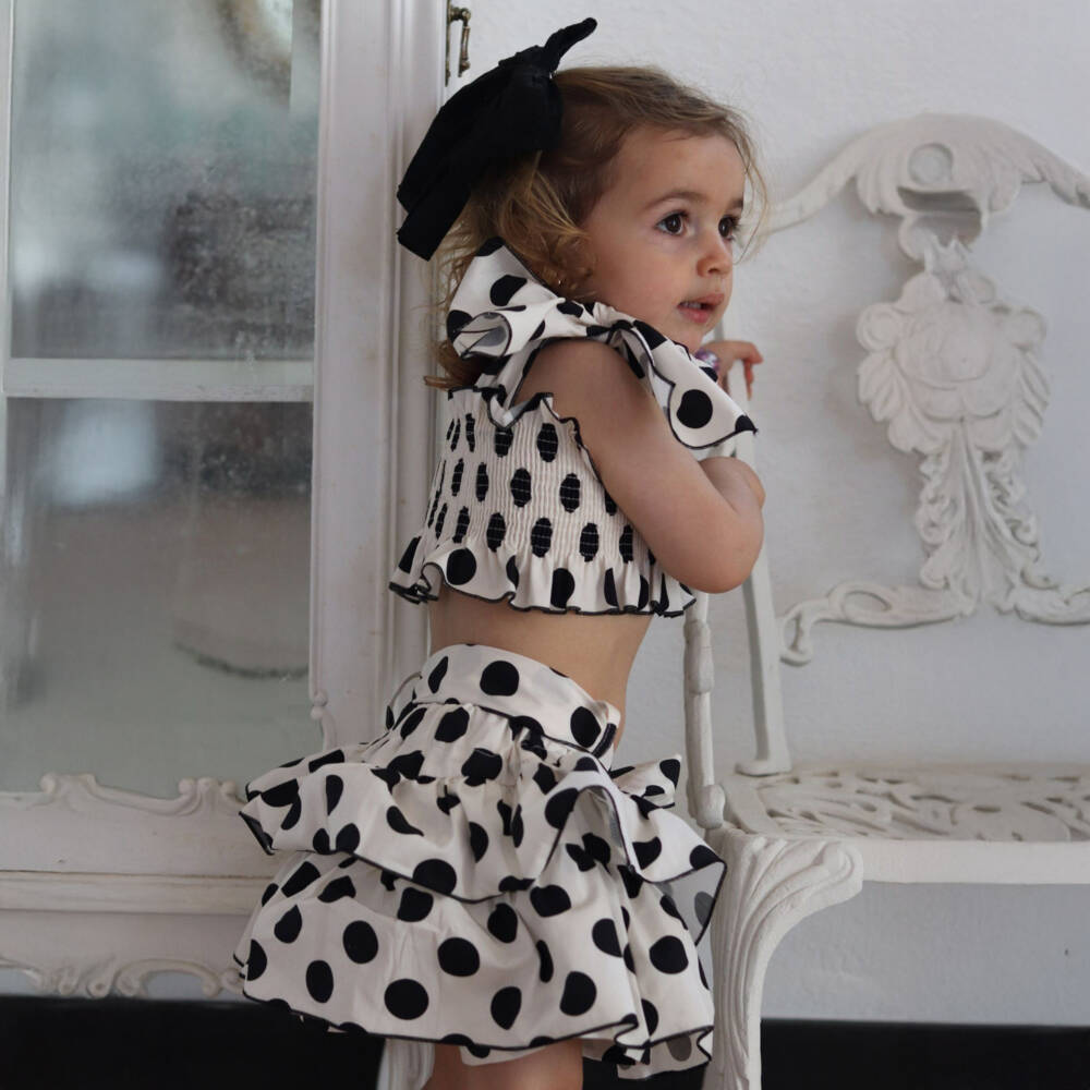 Phi Clothing-Girls Elegant Ivory Skort Set | Childrensalon Outlet