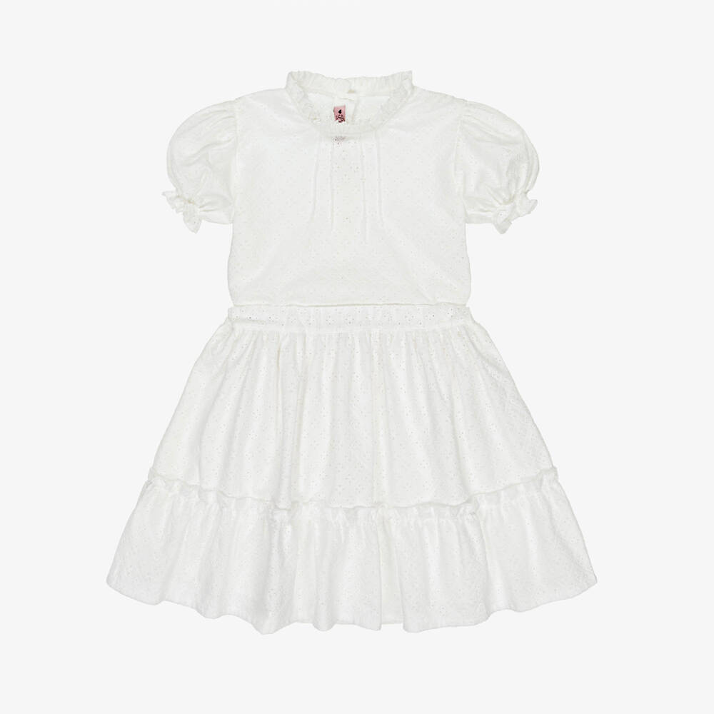 Phi Clothing-Элегантная белая юбка с вышивкой для девочек | Childrensalon Outlet