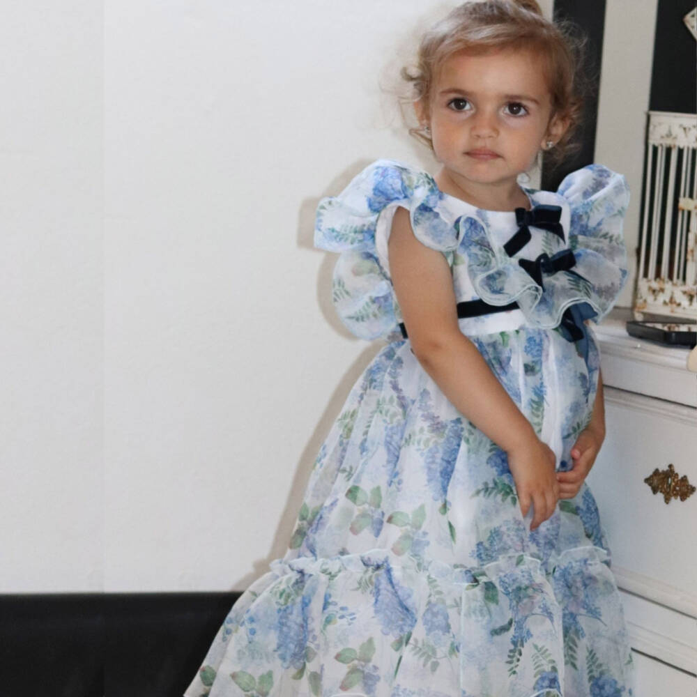 Phi Clothing-Girls Ethereal Blue Blossom Gown | Childrensalon Outlet