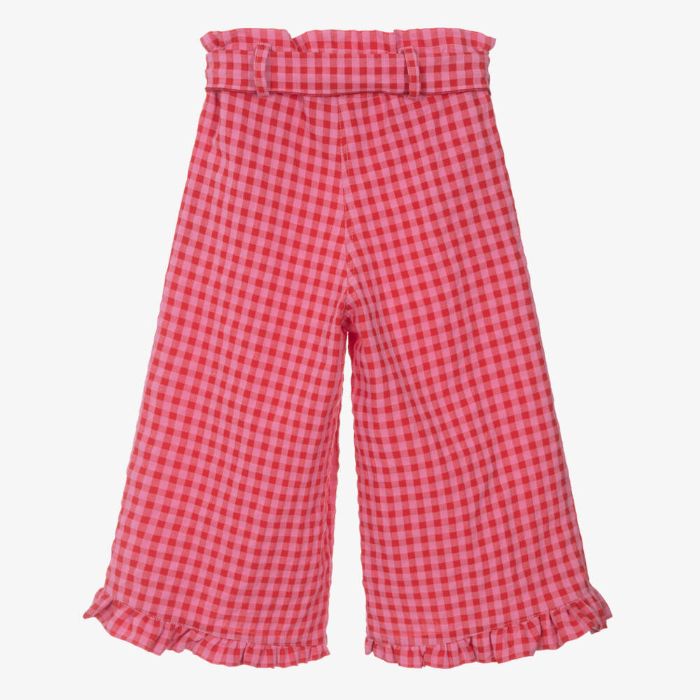 Phi Clothing-Girls Gingham Pink Trousers Delight | Childrensalon Outlet