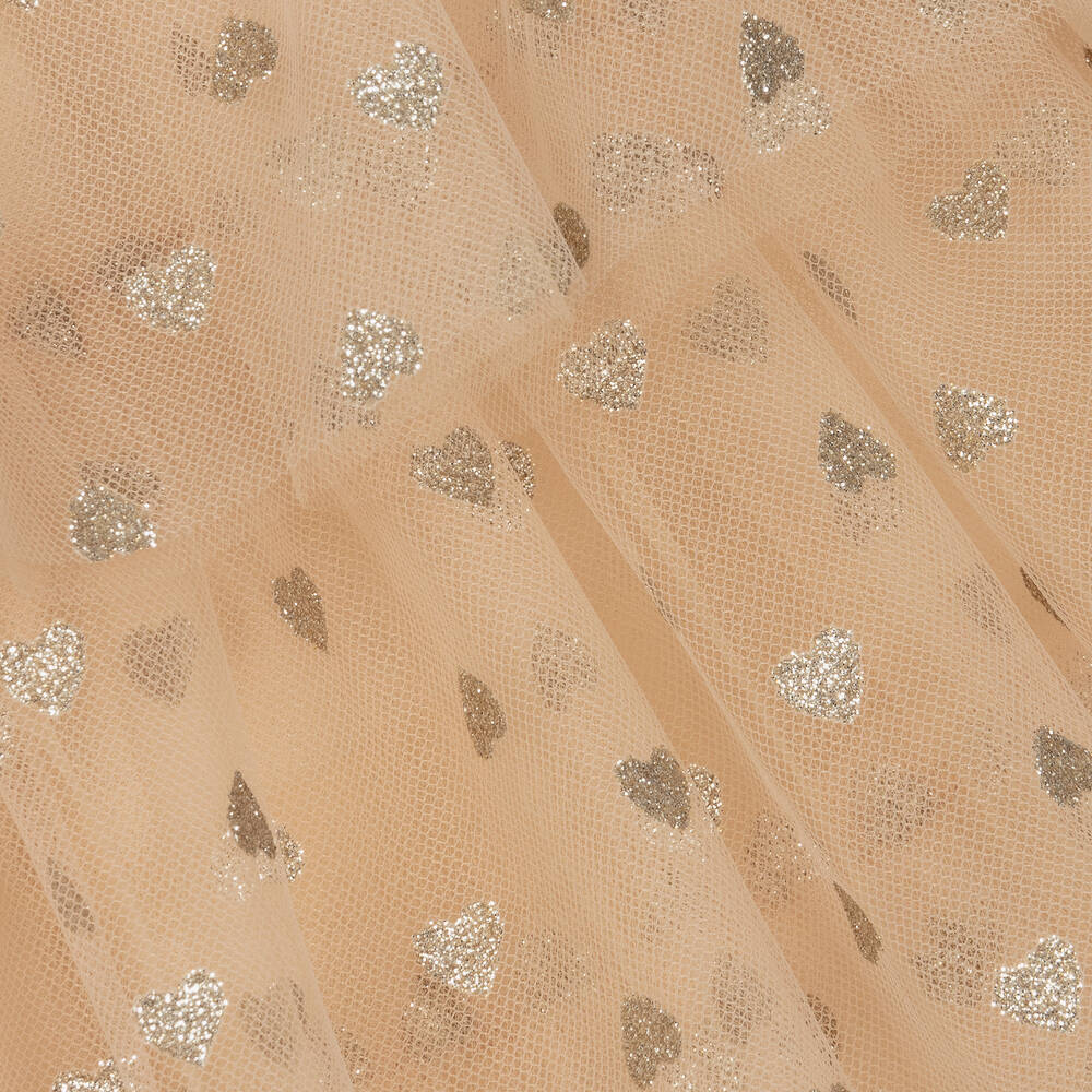 Phi Clothing-Girls Gold Hearts Tulle Dress | Childrensalon Outlet