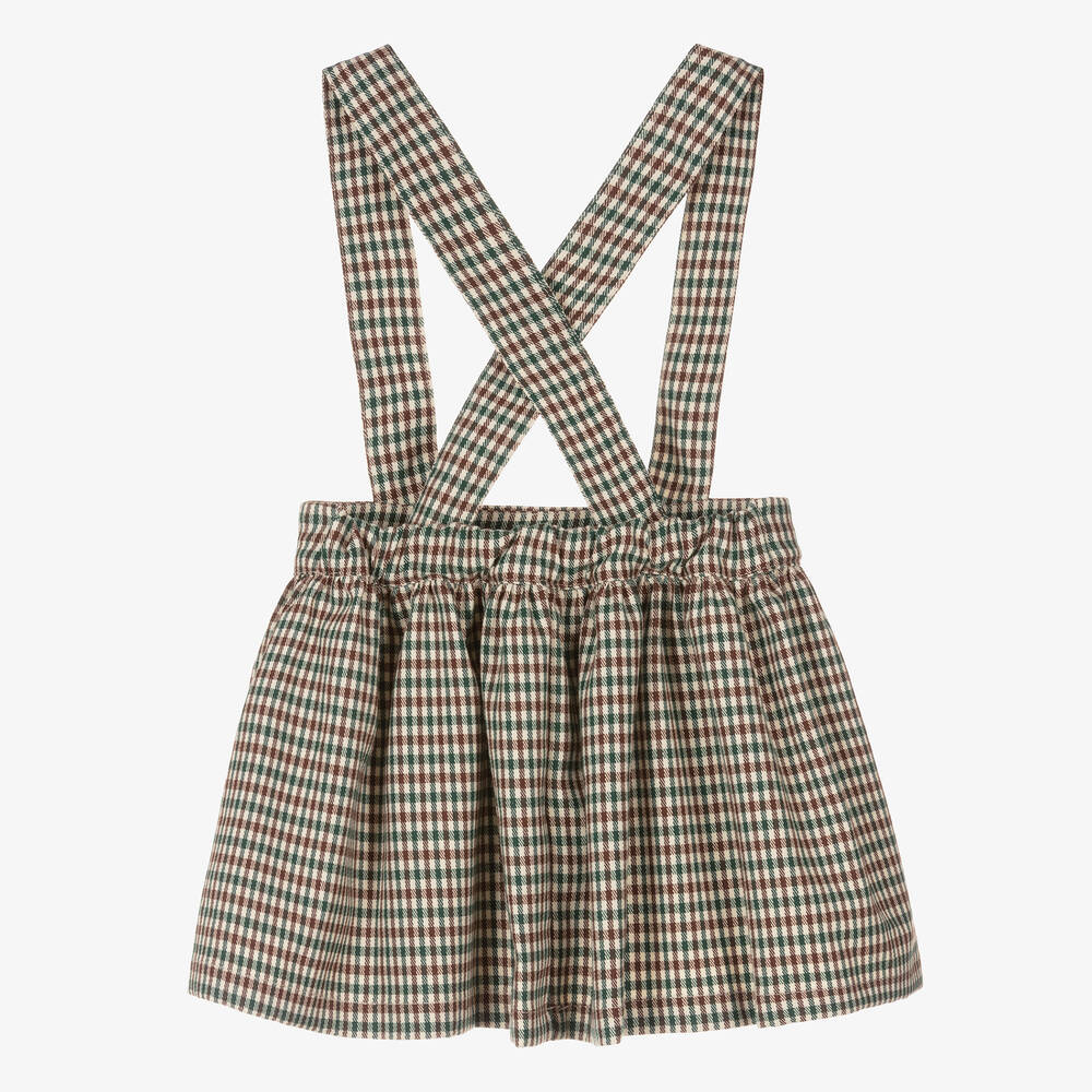 Phi Clothing-تنورة فلانيل كاروهات لون أخضر وأزرق | Childrensalon Outlet