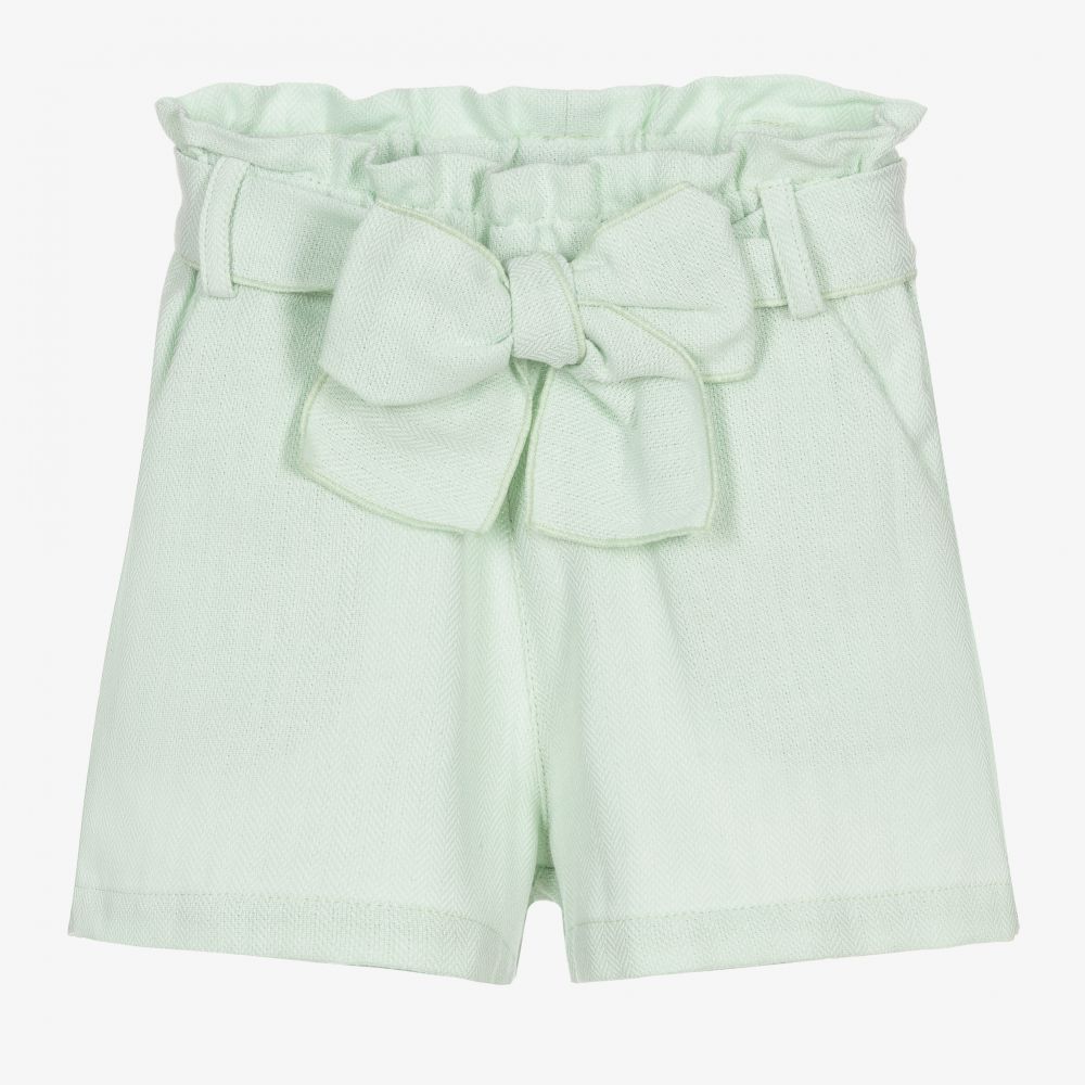 Phi Clothing - Girls Green Cotton Shorts | Childrensalon
