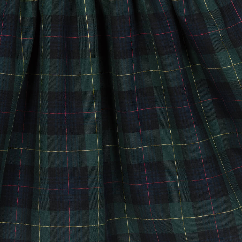 Phi Clothing-Girls Green Cotton Tartan Dress | Childrensalon Outlet