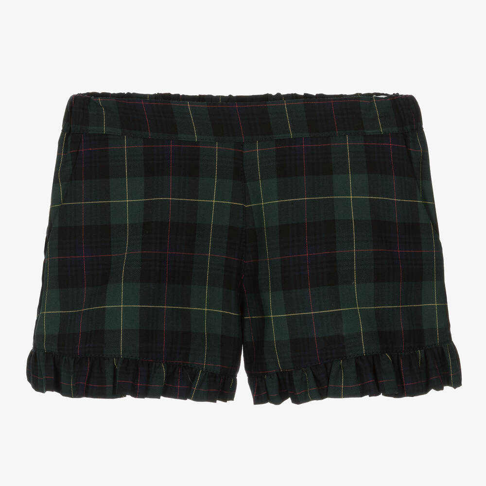 Phi Clothing - Grüne Schottenkaro-Baumwollshorts | Childrensalon