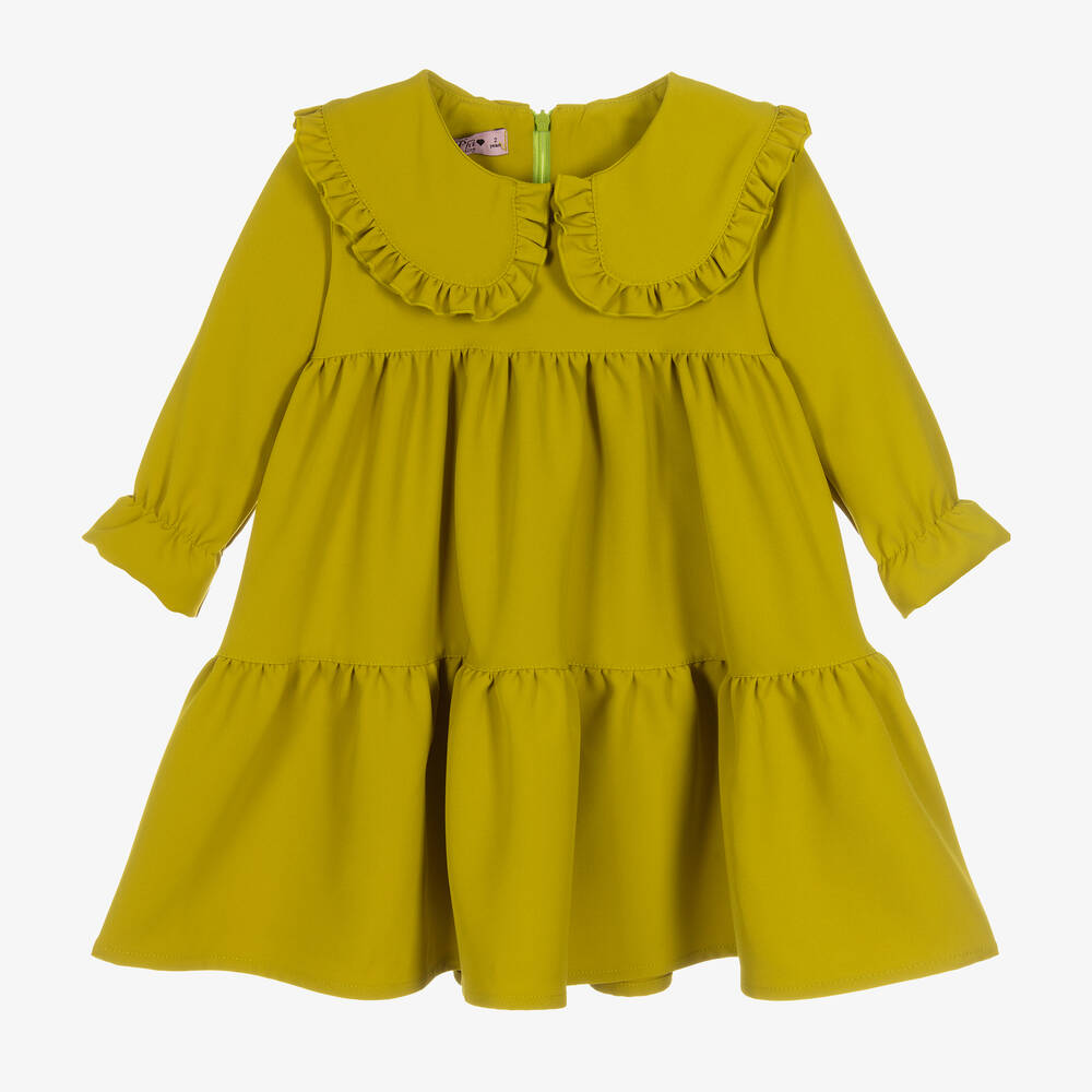 Phi Clothing - Girls Green Tiered Dress | Childrensalon