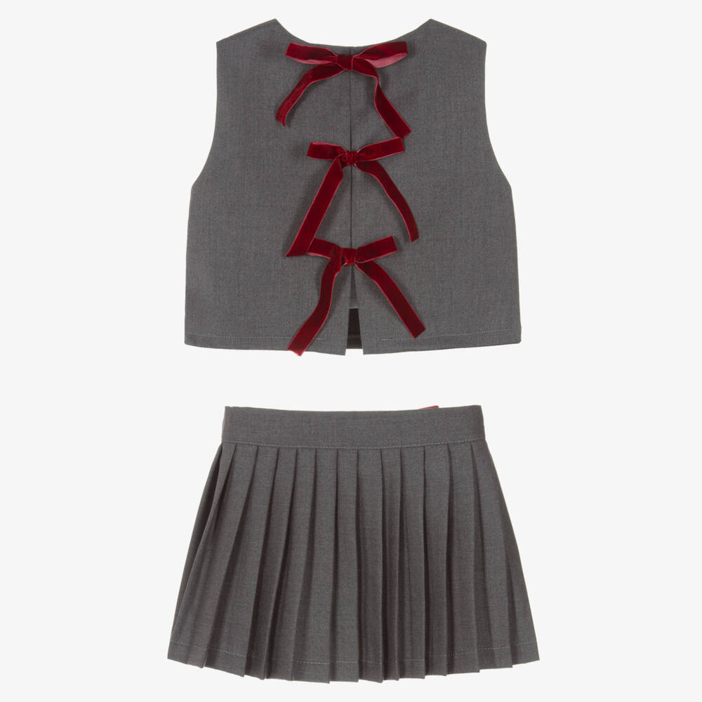 Phi Clothing-Элегантный серый комплект юбка для девочек | Childrensalon Outlet