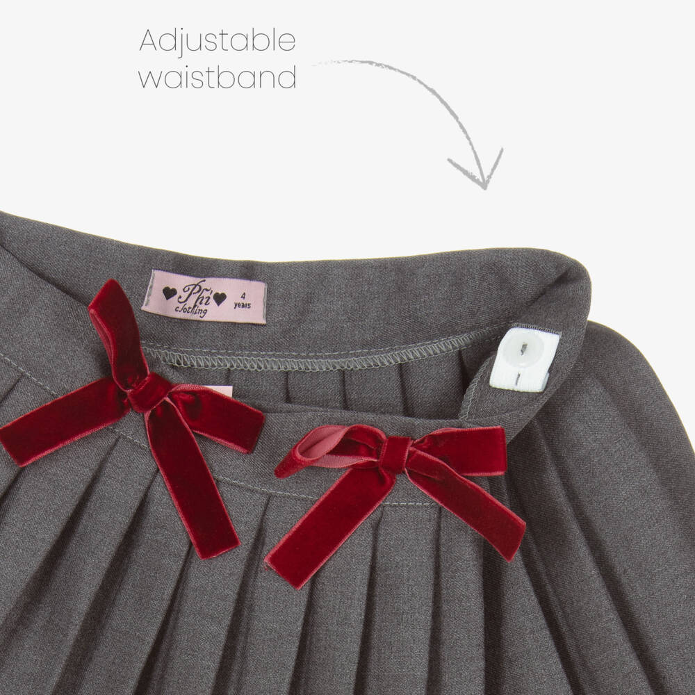 Phi Clothing-Элегантный серый комплект юбка для девочек | Childrensalon Outlet